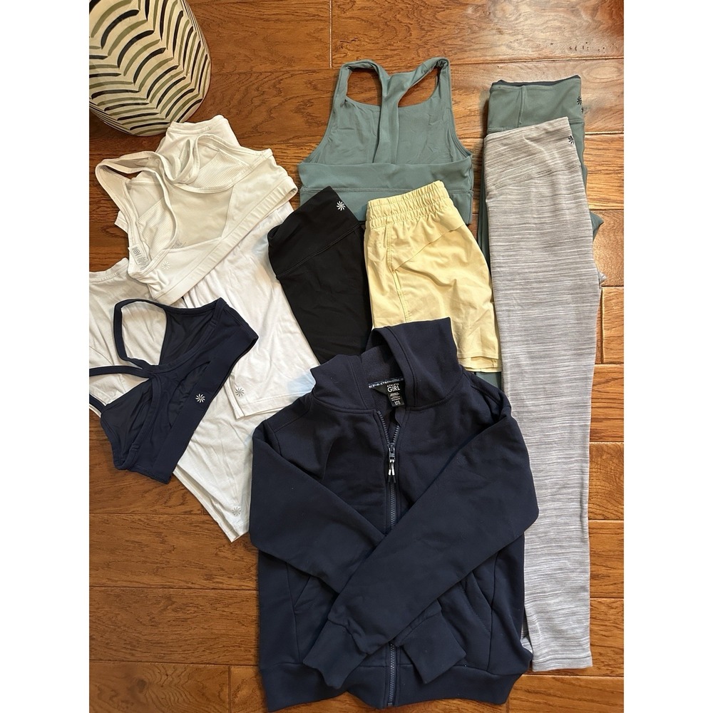 Athleta Girl Size 12T Activewear Lot 10 Pcs Zip Hoodie Short Tank